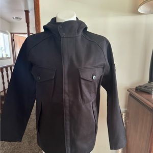 STONE- ISLAND Raso Gommato Double ghost piece Balck Jacket in size M.